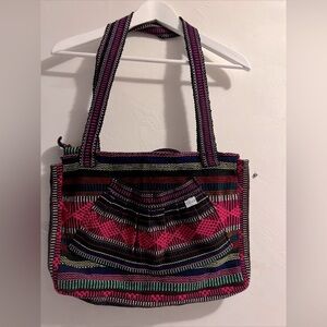 Mexican Poncho Shoulder Bag Drug Rug Colorful Beach Surf bag NWOT